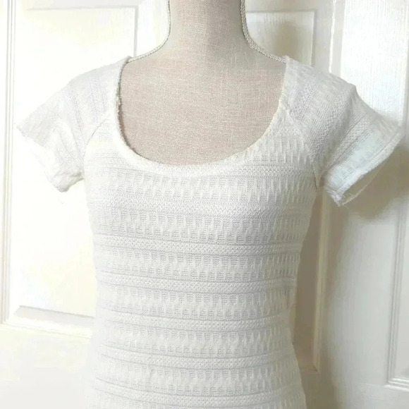 Free People White Short Sleeve Knit Dress - Picture 3 of 6